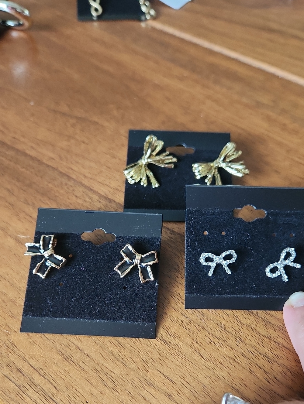 Fashion Jewelry Gold Bow Earring Set - Three Styles Small, Medium, Large